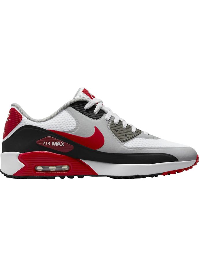 Nike Golf Scarpe da golf Air Max 90 G, bianco/nero/rosso