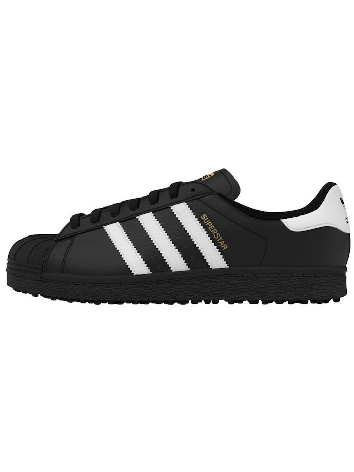 adidas Zapatos de golf Superstar, negro/blanco/oro