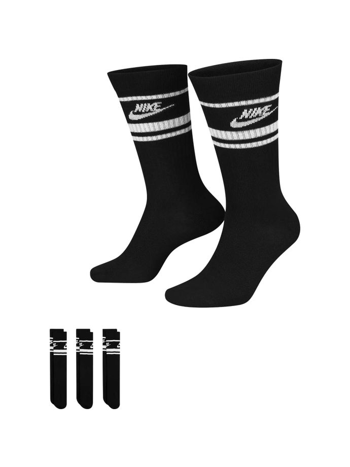 Nike Golf Socken Everyday Essential Crew 3er-Pack, negro/blanco