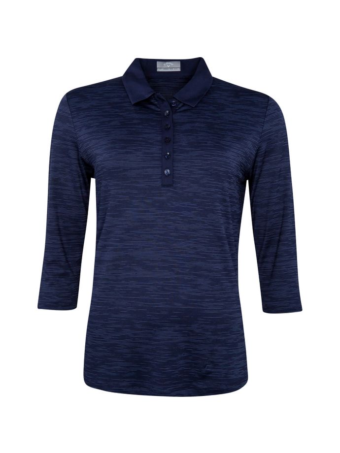 Callaway Polo Space Dye, 3/4 sleeve, navy