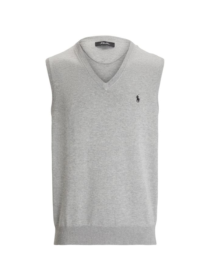 RALPH LAUREN Pullunder Cotton Coolmax, grey