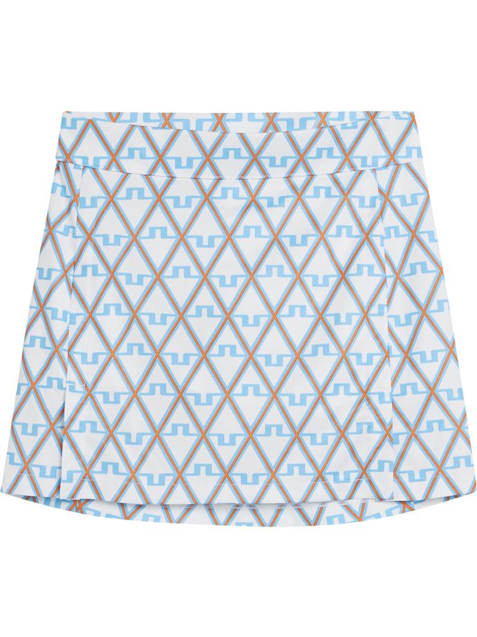 J. LINDEBERG Skort Amelie Mid Print, weiß/blau