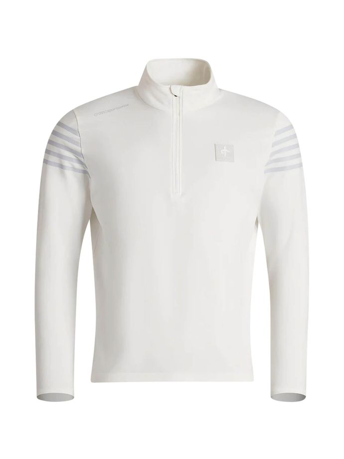 Cross Layer Sporty Half-Zip, blanc