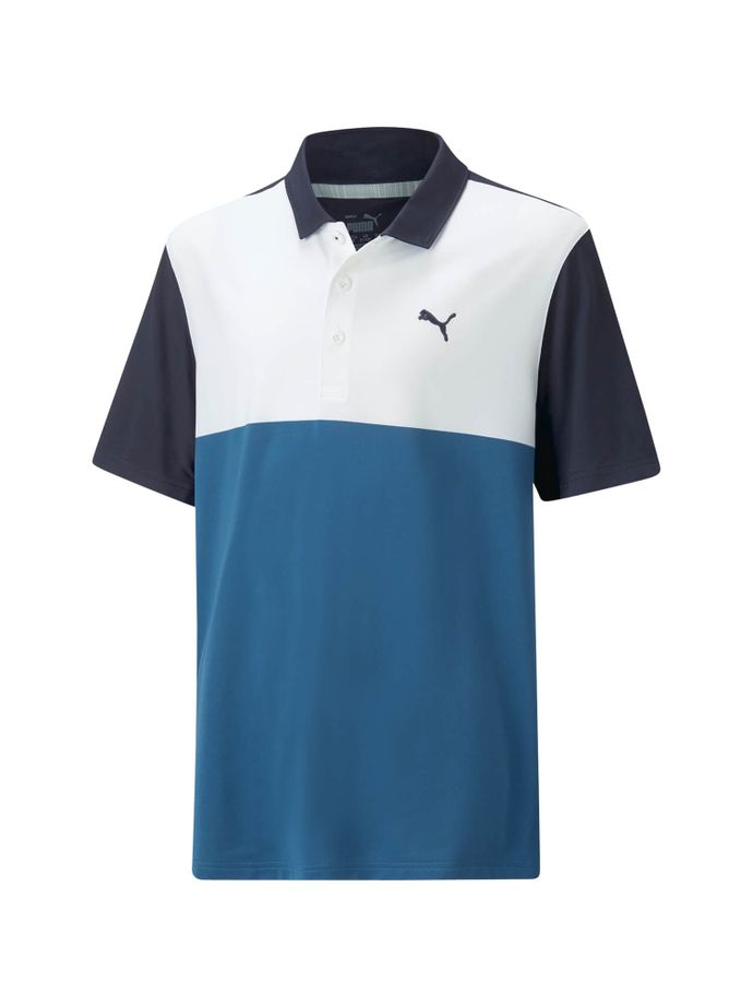 Puma Polo Cloudspun Colorblock, navy/weiß/blau