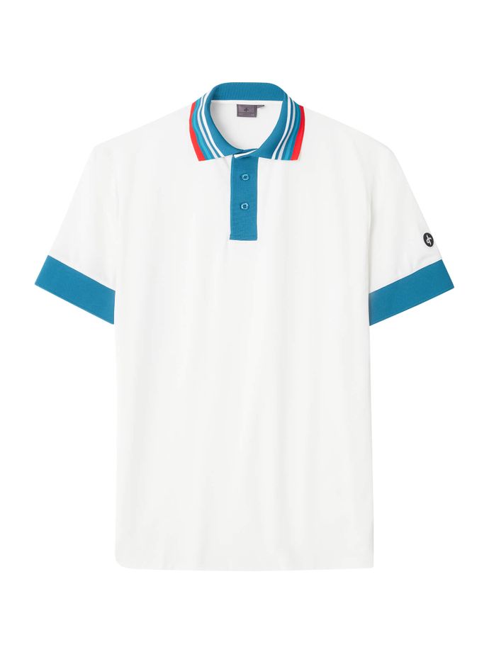 Cross Polo a rayas, blanco/azul