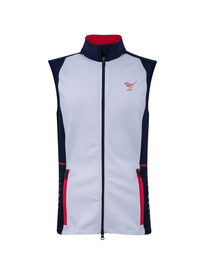 girls golf Weste Powerstretch Universe, bianco