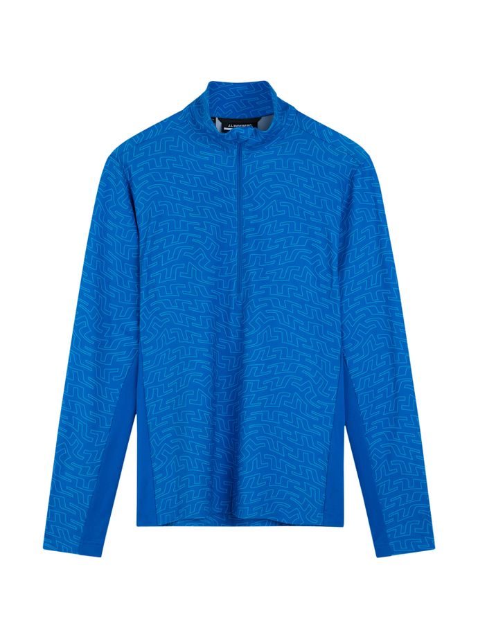 J. LINDEBERG Layer Luka Print Half-Zip Mid, bleu/bleu clair