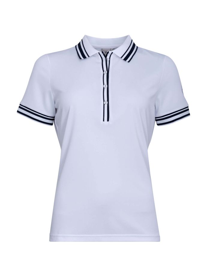 Cross Poloshirt Nostalgia II Pique mit Knopfleiste, weiß