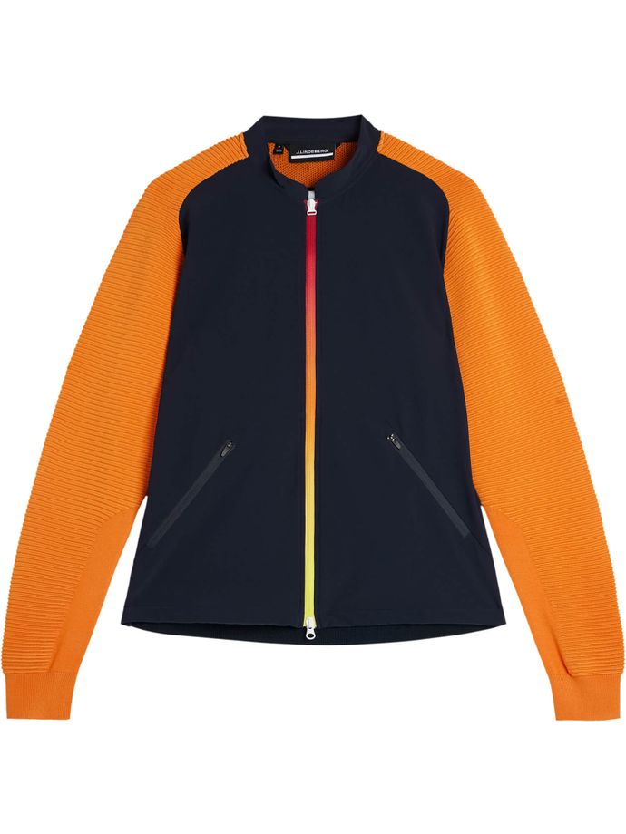 J. LINDEBERG Rolf Hybrid strikjakke, navy/orange