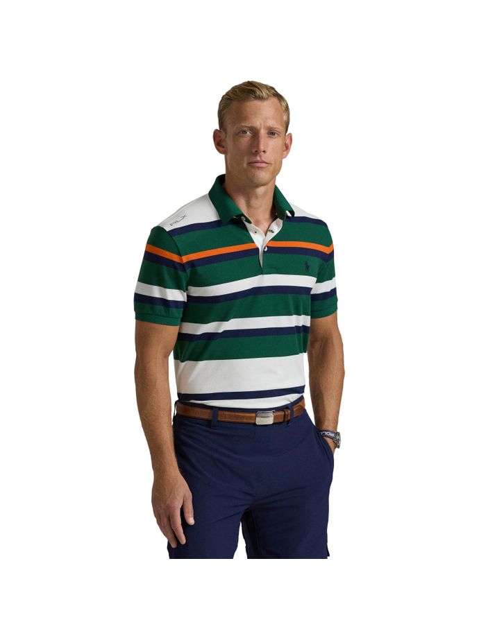 RALPH LAUREN Polo Performance Pique, grün/weiß