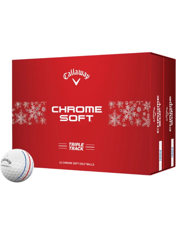 Callaway Golfbälle Chrome Soft Triple Track Christmas 24-Pack, weiß