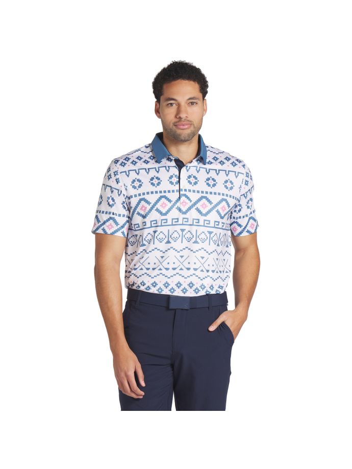 Puma Polo Fair Isle, bianco/blu