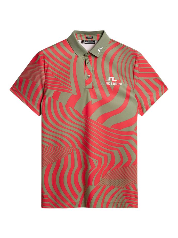 J. LINDEBERG Polo KV Tour Print, pink/grau