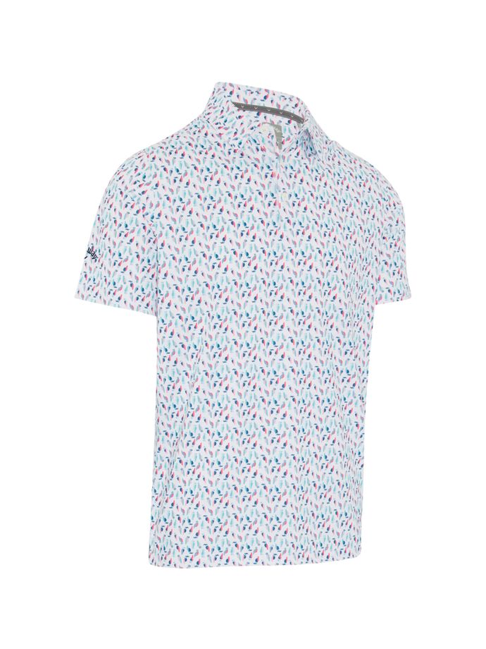 Callaway Polo con stampa Birdie all over, bianco