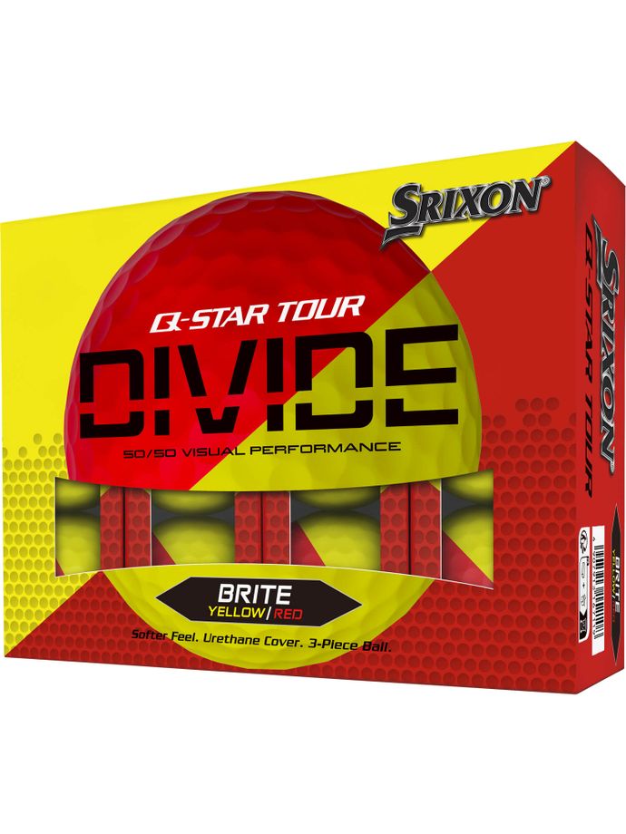 Srixon Q-Star Tour Divide 2 golfbolde, gul/rød