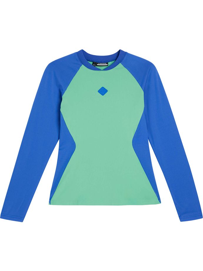 J. LINDEBERG Polo Magnolia, long sleeve, turquoise/blue