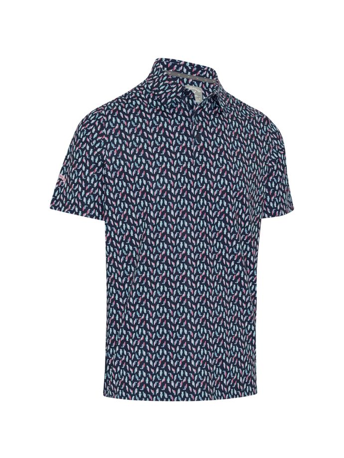 Callaway Polo con stampa Birdie all over, navy