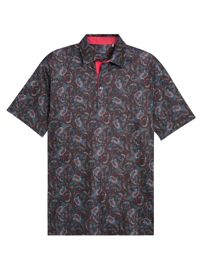 Puma Paisley polo van Cloudspun, zwart/patroon