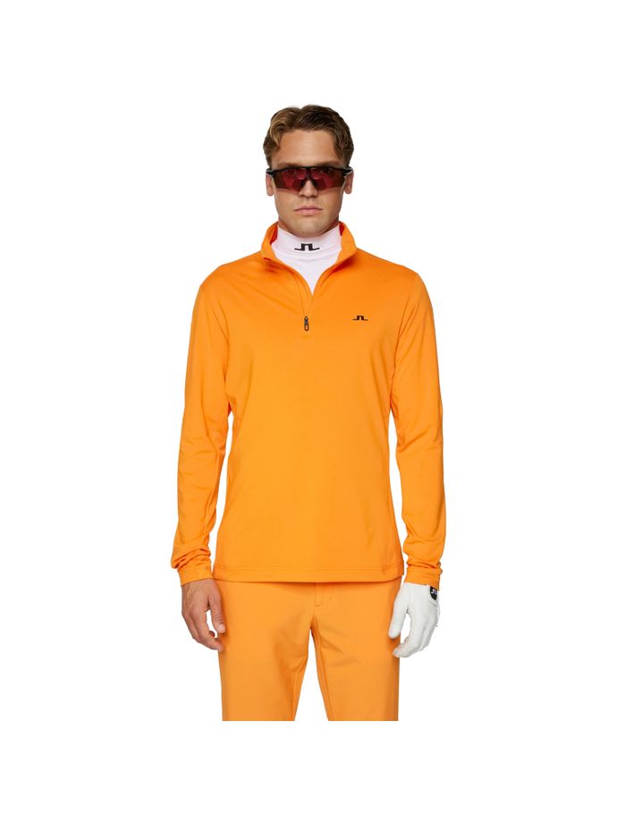 J. LINDEBERG Layer Luke Quarter Zip, orange