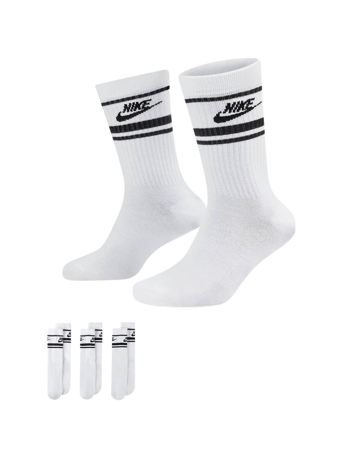 Nike Golf Socken Everyday Essential Crew 3er-Pack, blanco/negro