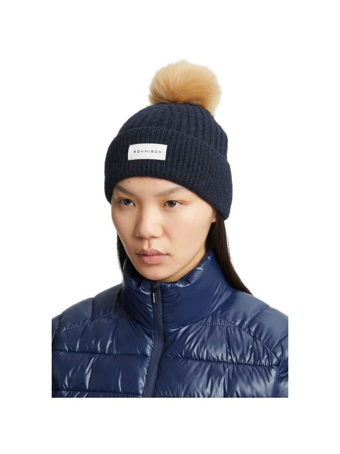 Röhnisch Beanie Pom Rib, navy