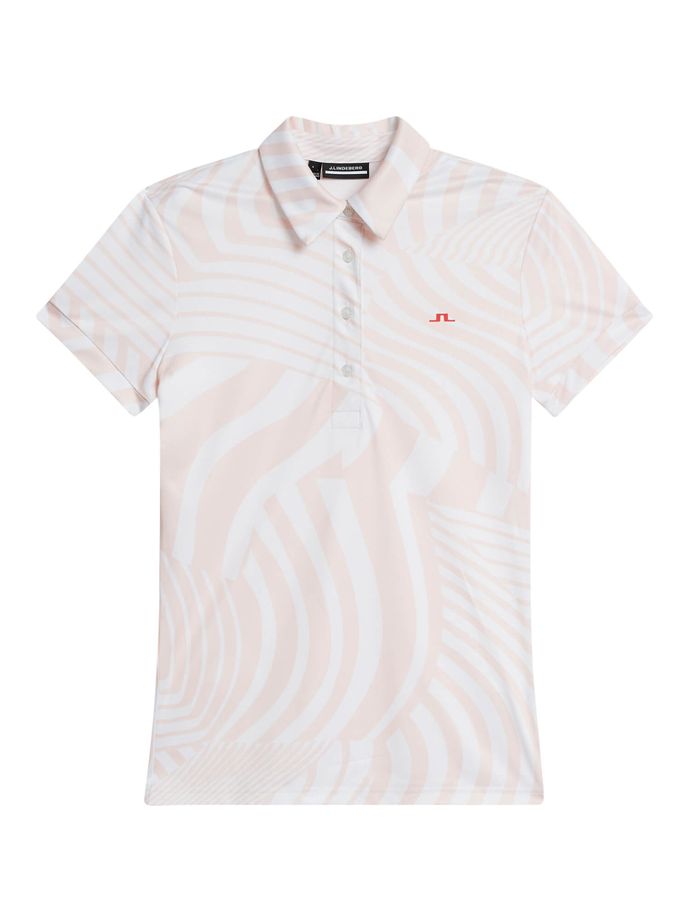 J. LINDEBERG Polo Hailey Print, weiß/rosa