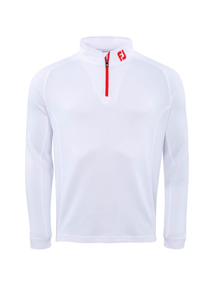 FootJoy Chill-Out Pullover, Athletic Fit, blanco/rojo