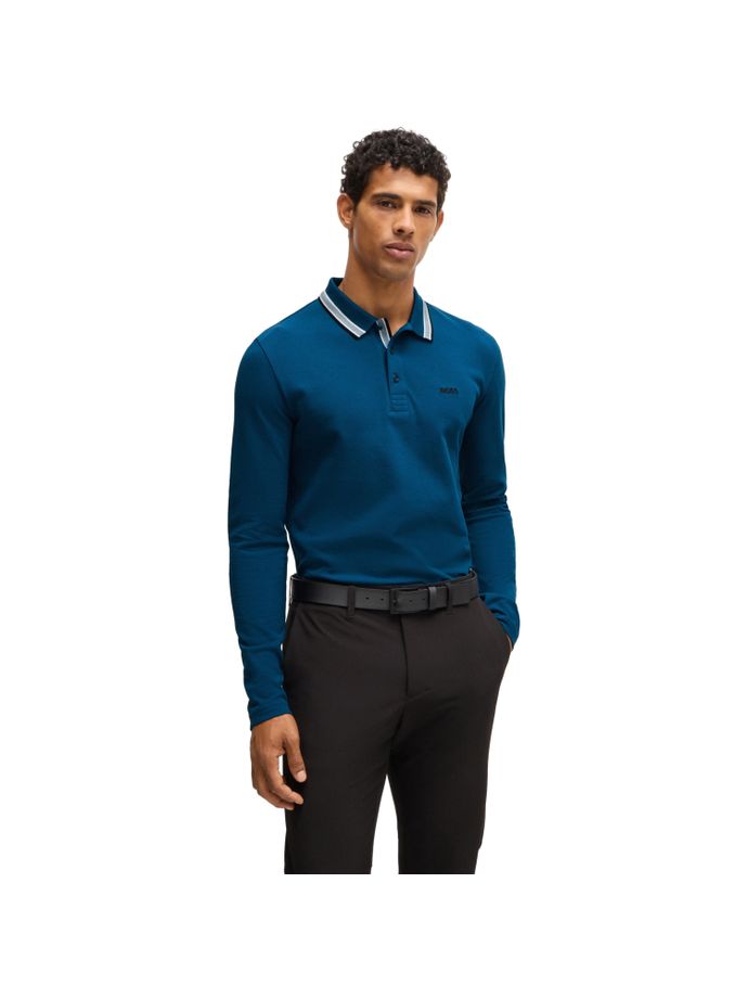 HUGO BOSS Pullover Plisy, blue