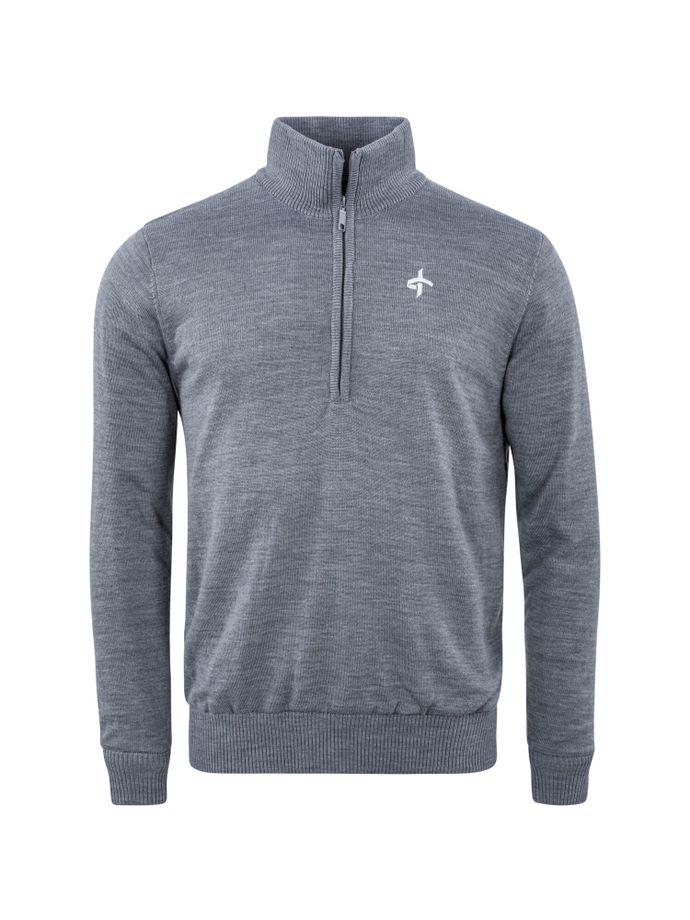 Cross Pullover M Storm 1/4-Zip, grijs