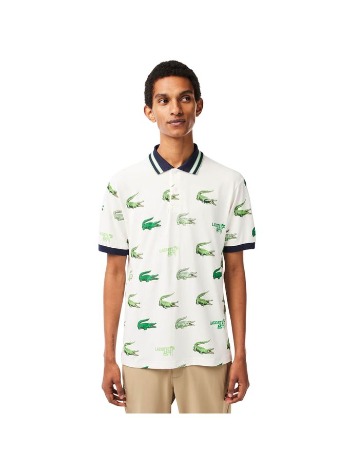 LACOSTE Polo da golf, bianco/verde