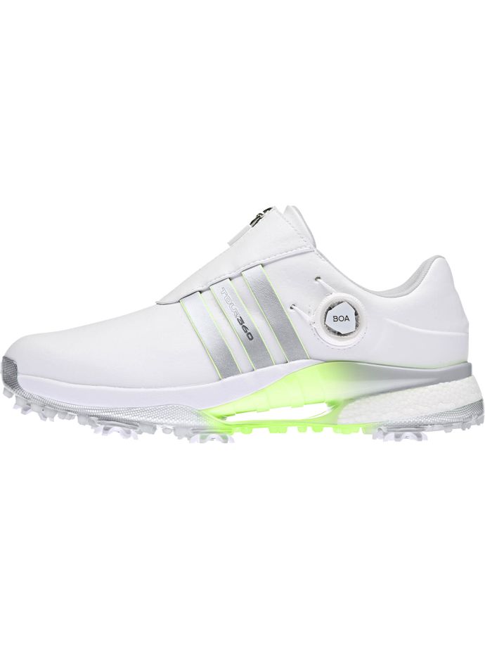 adidas Chaussures de golf Tour360 BOA, blanc/argent/vert