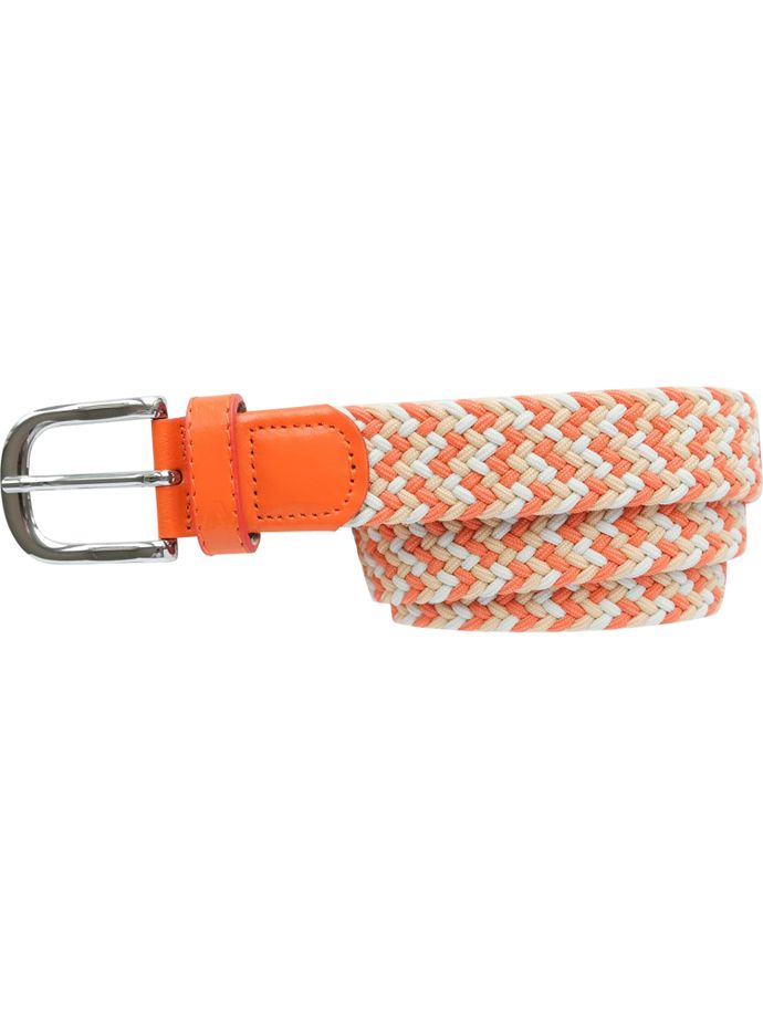 Alberto Gürtel Multicolor Braided, orange/weiß