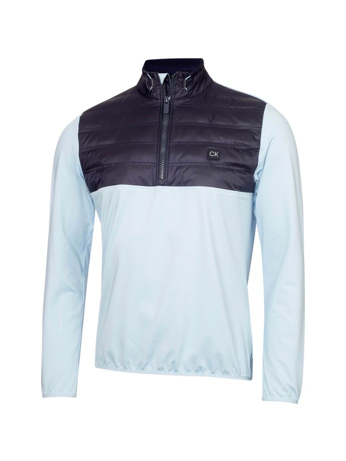 Calvin Klein Golf Layer Rangewood Hybrid 1/2-Zip, white/dark blue