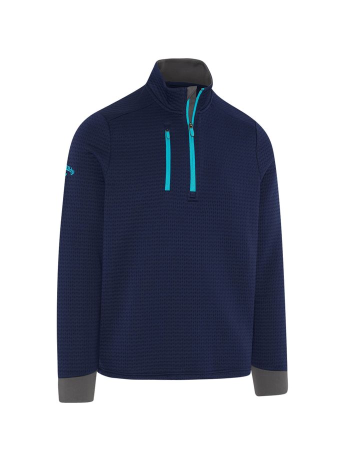 Callaway Layer Midweight Textured Fleece 1/4-Zip, navy/blue