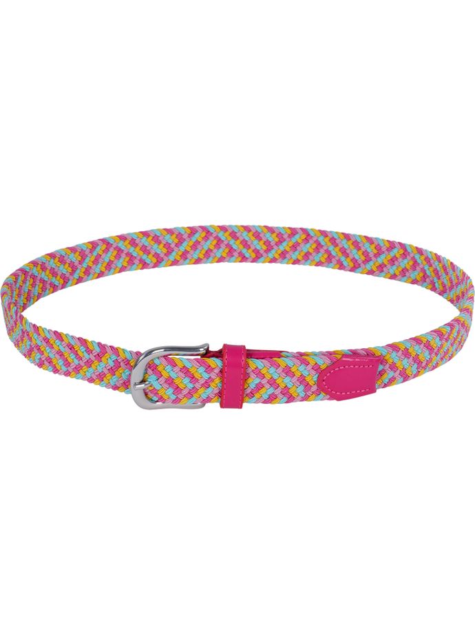 Alberto Metal Braided belt, pink/orange/turquoise