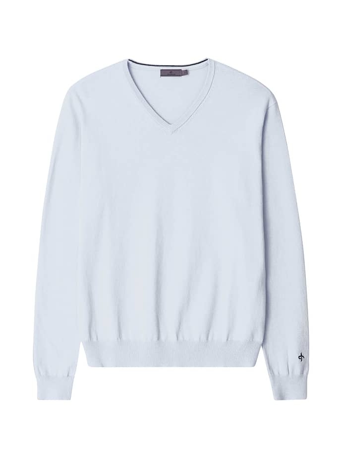 Cross Pullover Classic V-Neck, hellblau