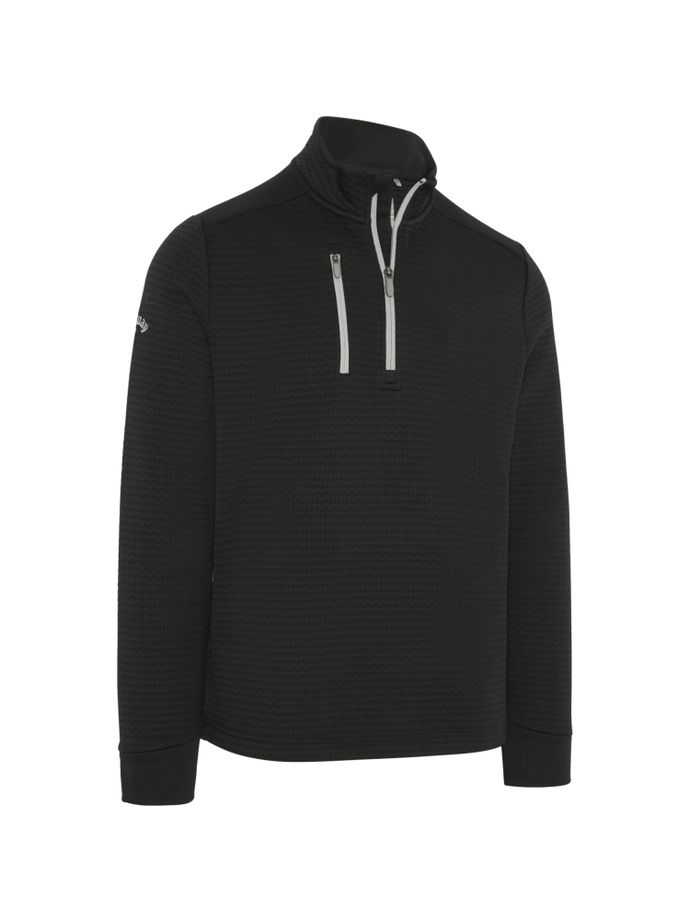 Callaway Layer Midweight Textured Fleece 1/4-Zip, schwarz/grau