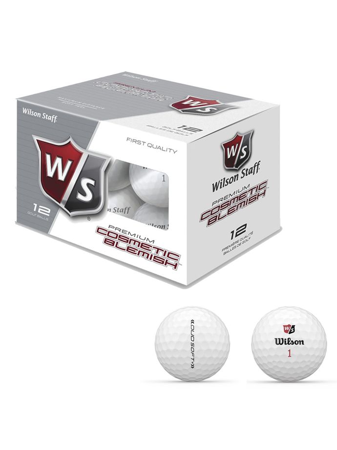 Wilson Premium Cosmetic Blemish Golfbälle - opakowanie 12 sztuk, biały