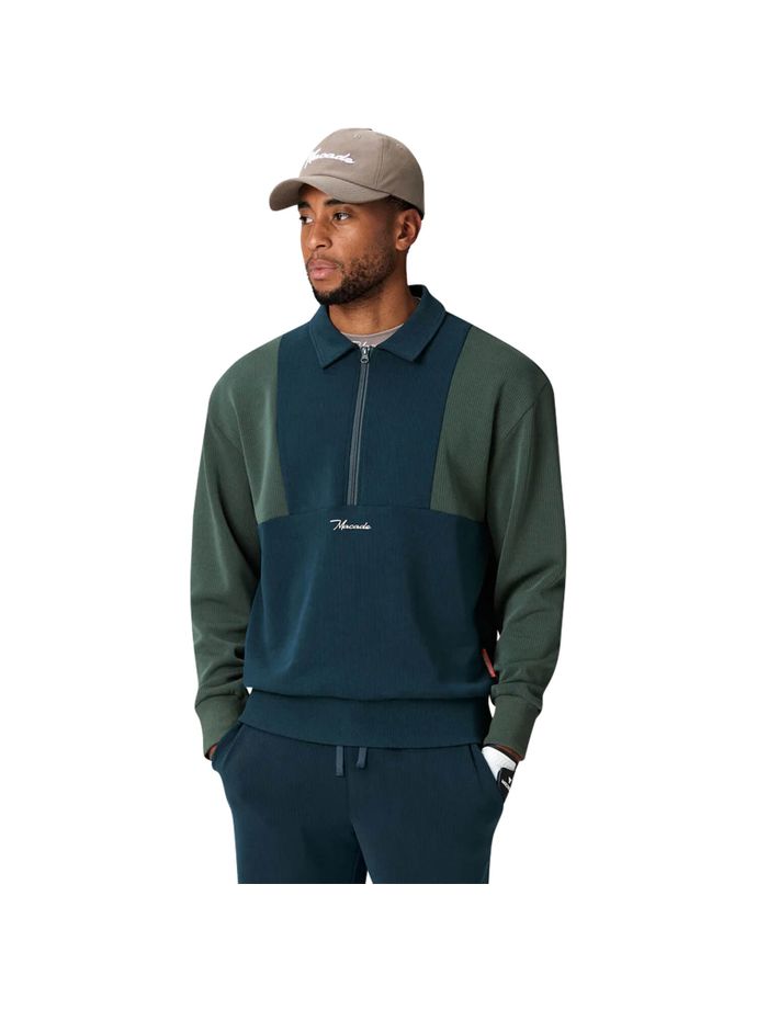 Macade Layer Tech Range 1/2-Zip, mørkegrøn/mørkeblå