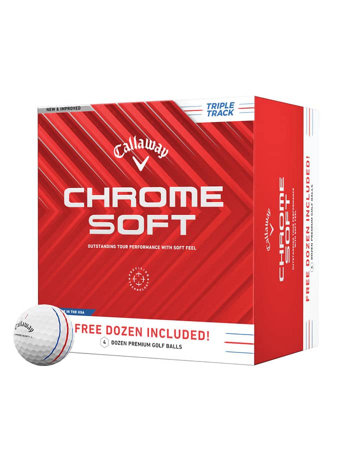 Callaway Palline da golf Chrome Soft Triple Track 48-Pack, bianco