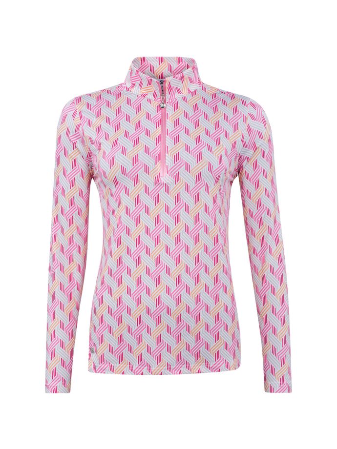 Daily Sports Layer Perugia Half Neck 1/2-Zip, pink/patterned