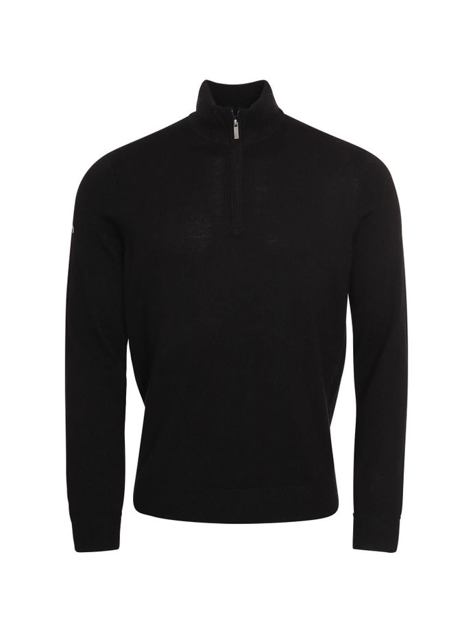 Callaway Pullover 1/4 di zip in merino, nero