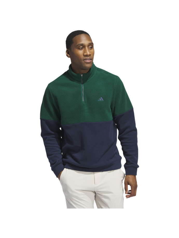 adidas Forro polar Layer Ultimate365 1/4 Zip, verde/azul marino