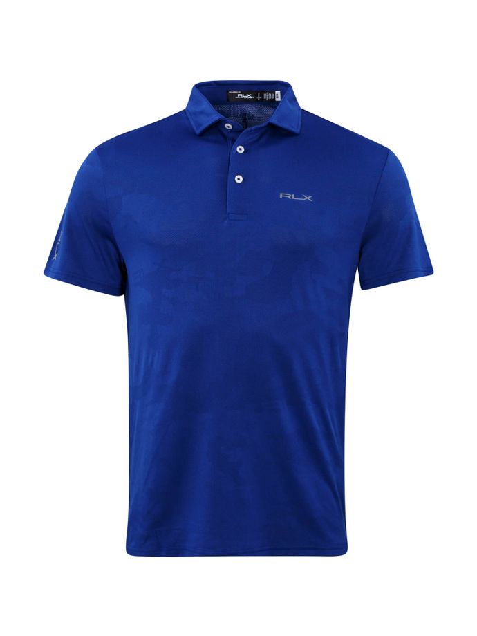 RALPH LAUREN Polo de punto jacquard, azul