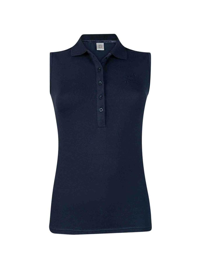 girls golf Polo Bright Blue Love, navy