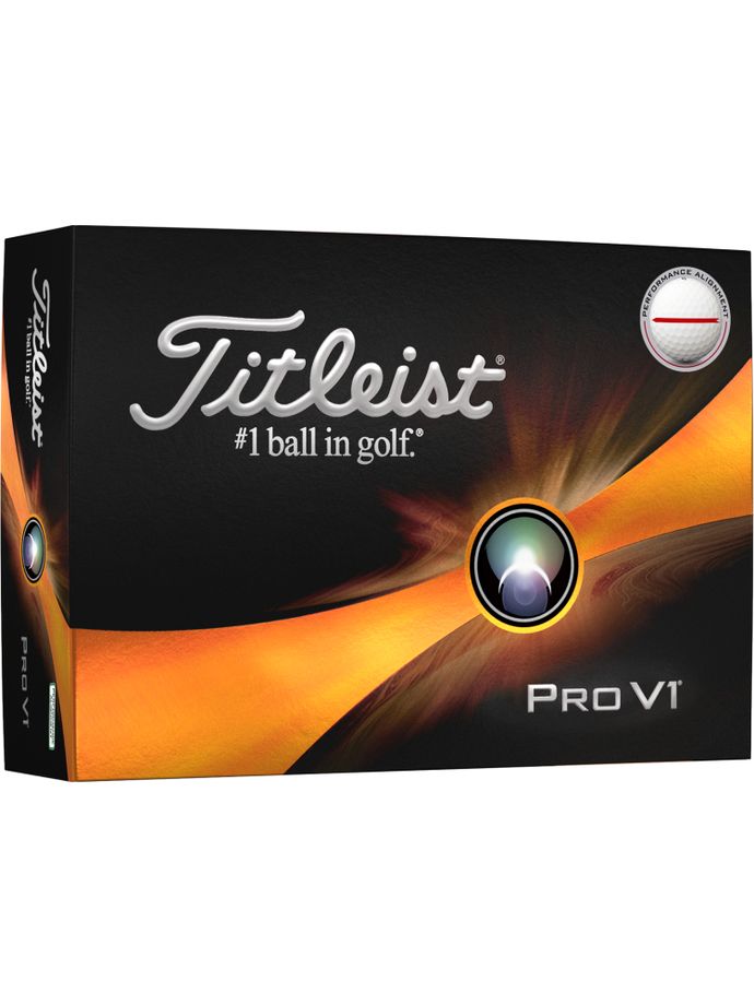 Titleist Golfbälle Pro V1 23 Performance Align - Confezione da 12 pezzi, bianco/rosso