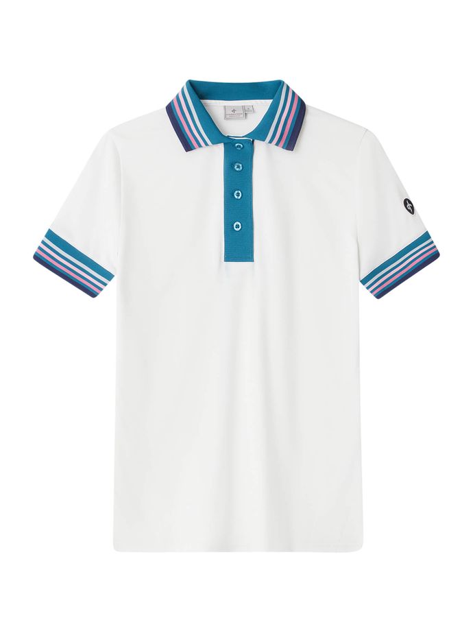 Cross Polo Stripe, biały/niebieski