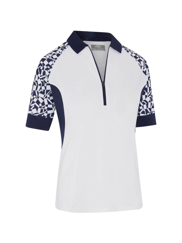 Callaway Polo Two Tone Geo 1/2-Zip, bianco