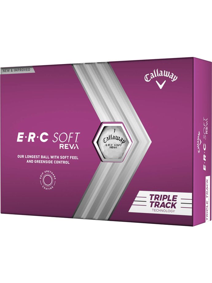 Callaway ERC Soft REVA TripleTrack 23 golfbolde - pakke med 12 stk., hvid