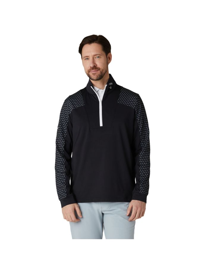 Callaway Pullover Odyssey Chev Motion Print 1/4 Zip, svart